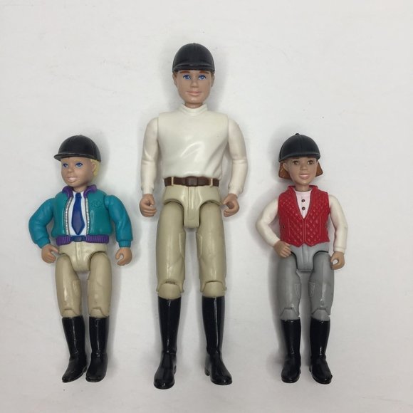 Vintage 2001 Fisher Price Loving Family Horse Equestrian Dolls Dad Boy Girl - Picture 1 of 13